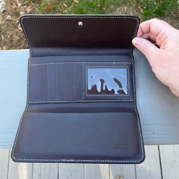 COACH 2 ITEMS! Signature Brown Long Wallet AND Checkbook, Cash Holder - Picture 13 of 13